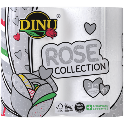 Dinu Rose Collection 2 Ply Toilet Rolls 4 Pack