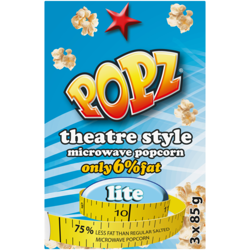 Popz! Lightly Salted Microwave Popcorn Sachet 3 x 85g