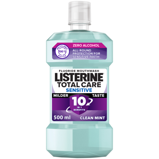 Listerine Total Care Sensitive Fluoride Mouthwash 500ml