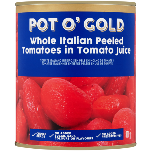 Pot O' Gold Whole Italian Peeled Tomatoes in Tomato Juice 800g 