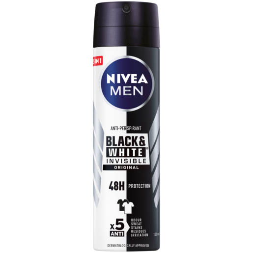 NIVEA MEN Black & White Invisible Original Anti-Perspirant Aerosol 150ml