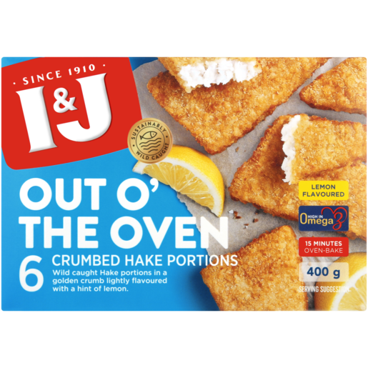 I&J Out O' The Oven Frozen Lemon Crumbed Fish 400g
