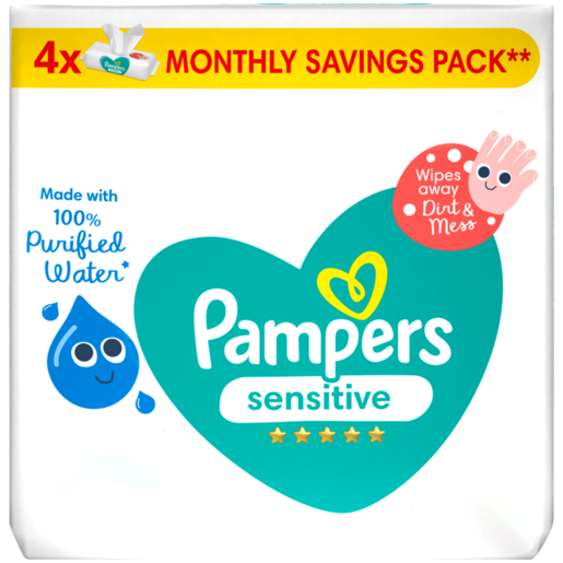 Pampers Sensitive Baby Wipes 4 x 56 Pack