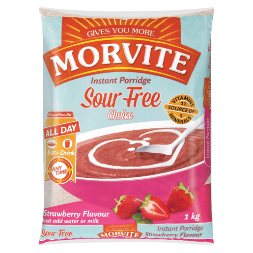 Morvite Sour Free Choice Strawberry Flavoured Instant Porridge 1kg