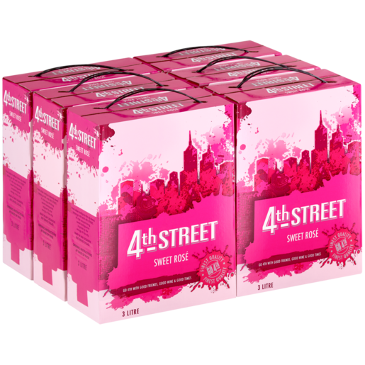 4th Street Sweet Rosé Wine Boxes 6 x 3L