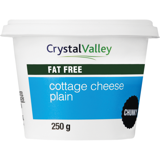 Crystal Valley Plain Fat Free Chunky Cottage Cheese 250g