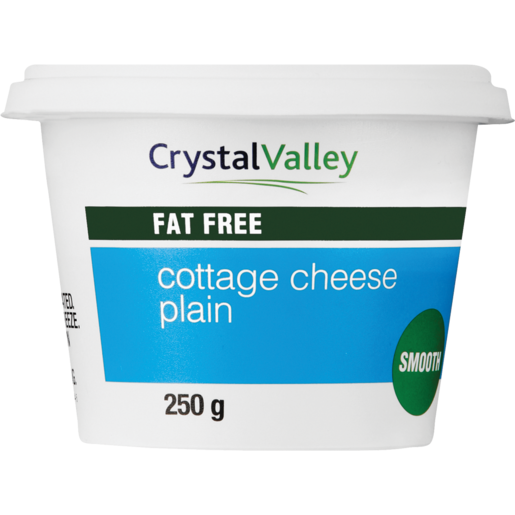 Crystal Valley Plain Fat Free Smooth Cottage Cheese 250g