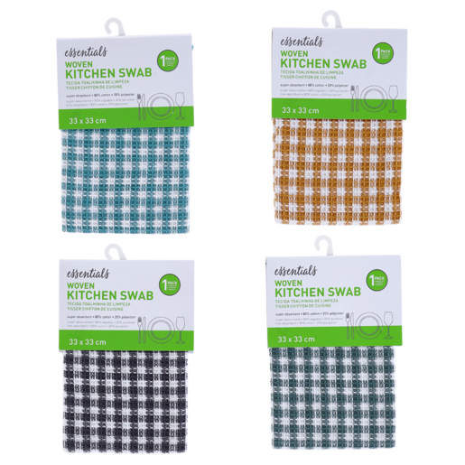 Essentials Woven Kitchen Swabs (Colour May Vary)