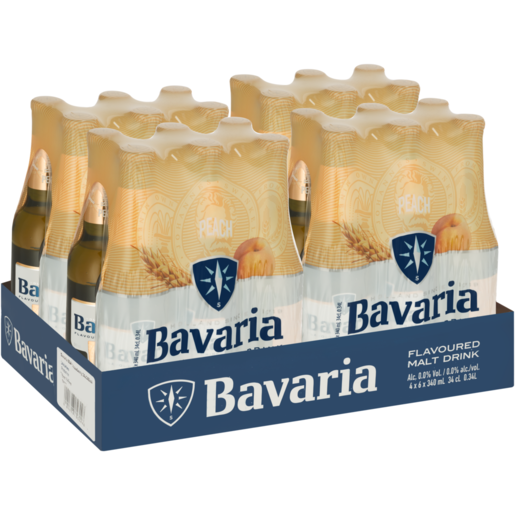 Bavaria Peach Flavoured Non-Alcoholic Malt Drink 24 x 340ml 