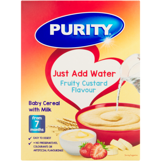 PURITY Fruity Custard Flavoured Baby Cereal With Milk 200g