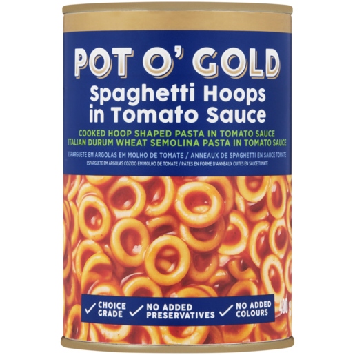 Pot O' Gold Spaghetti Hoops in Tomato Sauce 400g 