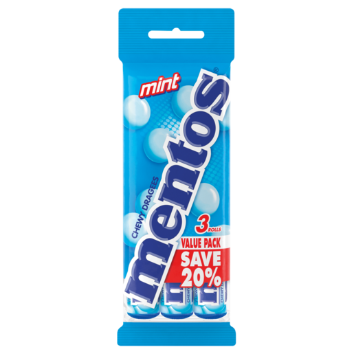 Mentos Mint Flavoured Sweets 3 Pack
