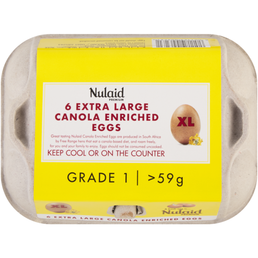 Nulaid Premium Grade 1 Extra Large Canola Enriched Eggs 6 Pack