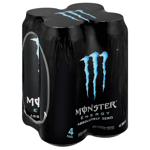 Monster Absolute Zero Energy Drink Cans 4 x 500ml