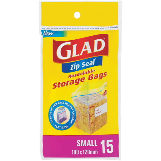 Glad Zip Seal Small Storage Bags 15 Pack