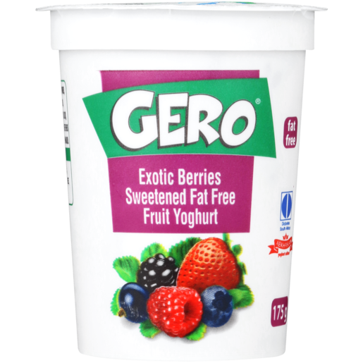 Gero Exotic Berries Sweetened Fat Free Fruit Yoghurt 175g