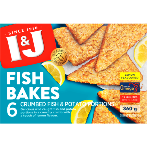 I&J Frozen Lemon Flavoured Fish Bakes 360g
