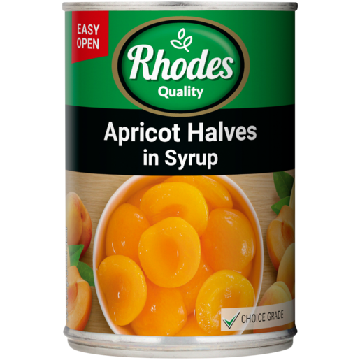Rhodes Quality Apricot Halves In Syrup Can 410g