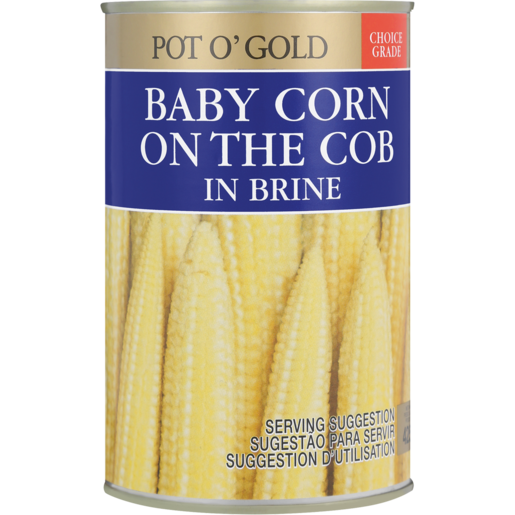 Pot O' Gold Baby Corn In Brine Can 425g