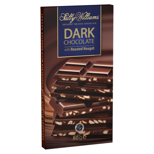 Sally Williams Dark Chocolate Slab With Roasted Nougat 80g