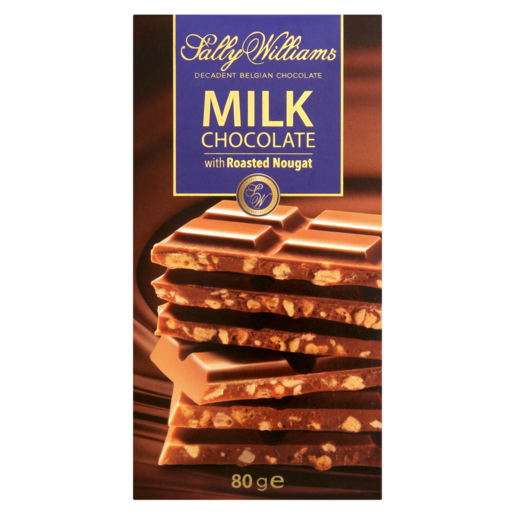 Sally Williams Milk Chocolate Slab With Roasted Nougat 80g
