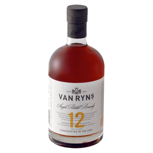 Van Ryn's 12 Year Single Potstill Brandy Bottle 750ml