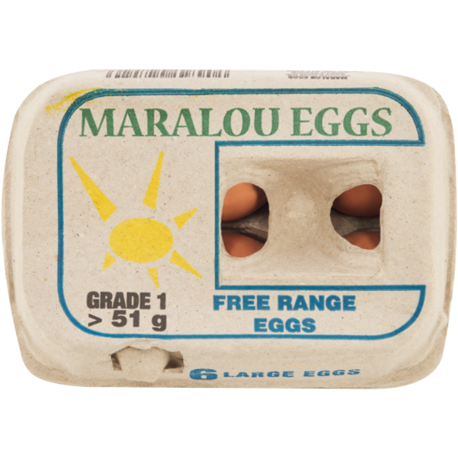 Maralou Eggs Large Free Range Eggs 6 Pack