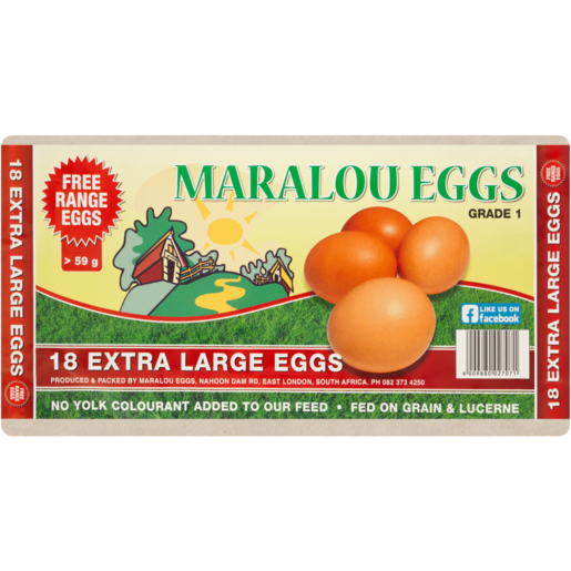 Maralou Eggs X-Large Free Range Eggs 18 Pack