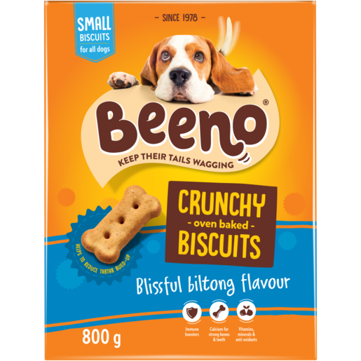 BEENO Crunchy Blissful Biltong Flavour Small Dog Biscuits 800g