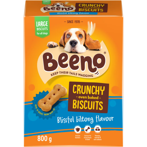 BEENO Blissful Biltong Flavour Large Dog Biscuits 800g