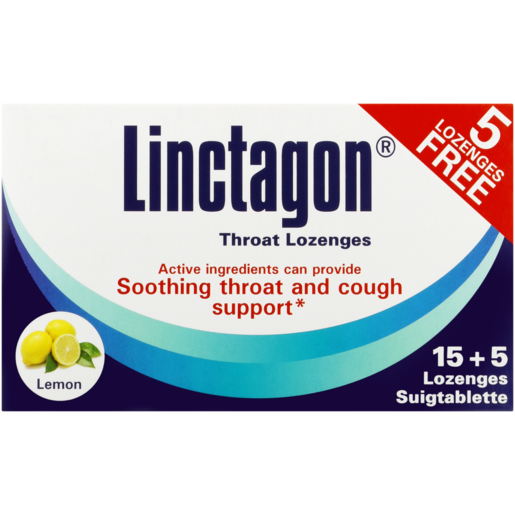 Linctagon Lemon Flavoured Throat Lozenges 15 Pack