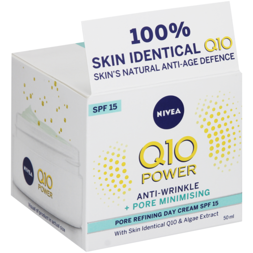 NIVEA Q10 Power Anti-Wrinkle + Pore Minimising Pore Refining Day Cream SPF15 Tub 50ml