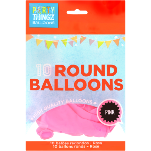 Party Thingz Pink Round Balloons 10 Pack