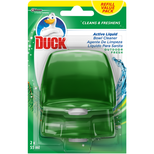 Duck Outdoor Fresh Active Liquid Toilet Bowl Cleaner Refill Pack 2 x 55ml