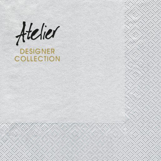 Atelier Designer Collection Silver Napkins 20 Pack
