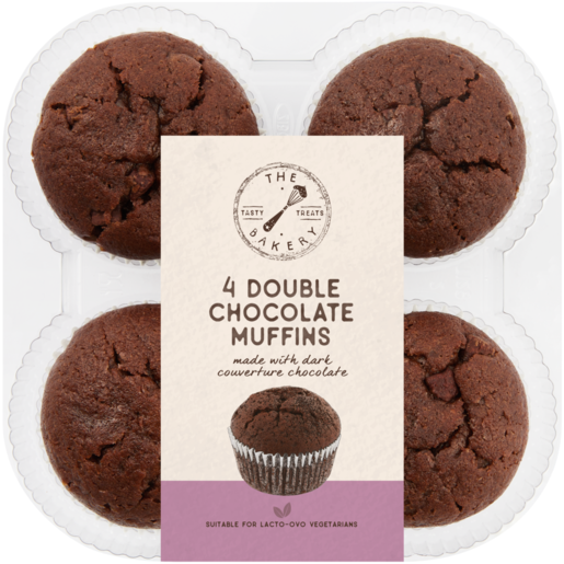 The Bakery Double Chocolate Muffins 4 Pack