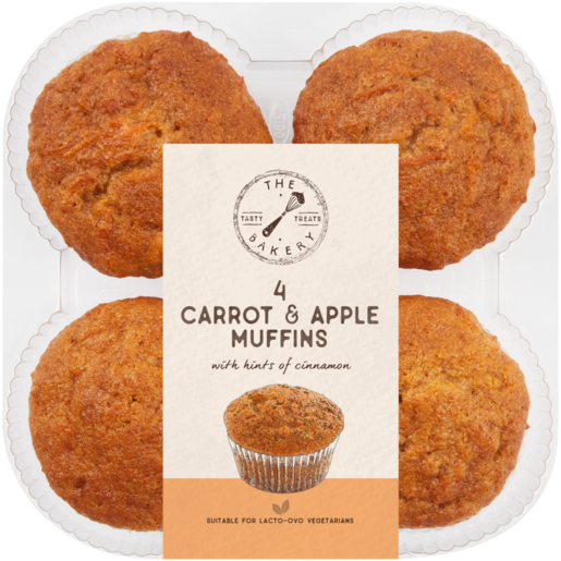 The Bakery Carrot & Apple Muffins 4 Pack