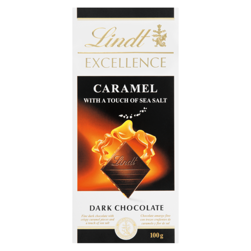Lindt Excellence Caramel With A Touch Of Salt Dark Chocolate Slab 100g