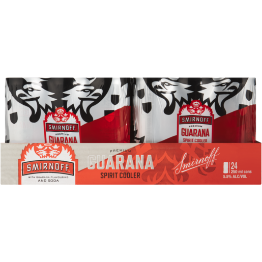 Smirnoff Guarana Premium Spirit Cooler Cans 24 x 250ml 