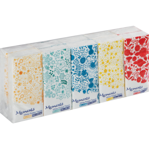 Moments 3 Ply White Pocket Facial Tissues 10 x 10 Pack