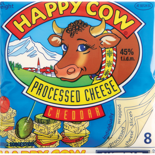 Happy Cow Processed Cheddar Cheese Slices 150g