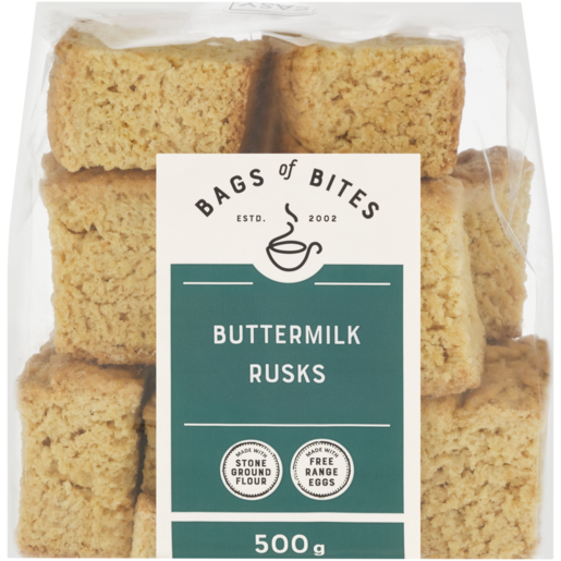 Bags of Bites Buttermilk Rusks 500g 