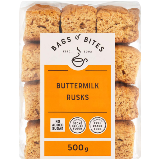 Bags Of Bites Buttermilk Rusks No Sugar 500g