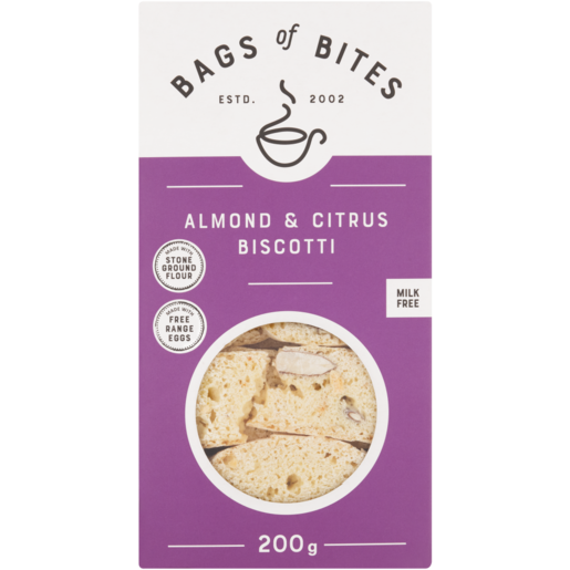 Bags Of Bites Almond & Citrus Biscotti 200g
