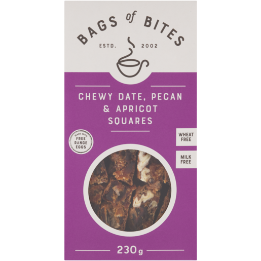 Bags Of Bites Chewy Date, Pecan & Apricot Squares 230g