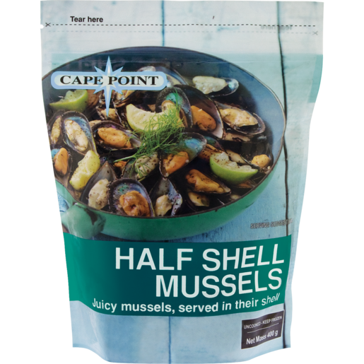 Cape Point Frozen Half Shell Mussel 400g
