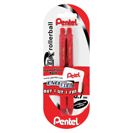 Pentel Red Rollerball Pen 2 Pack