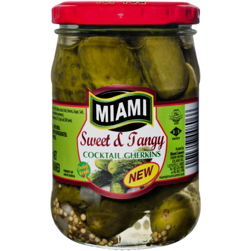 Miami Sweet & Tangy Cocktail Gherkins Jar 265g
