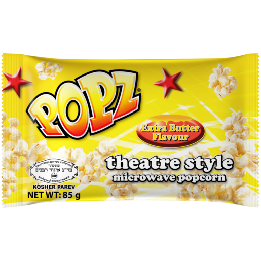 Popz Theatre Style Extra Butter Flavoured Microwave Popcorn 85g