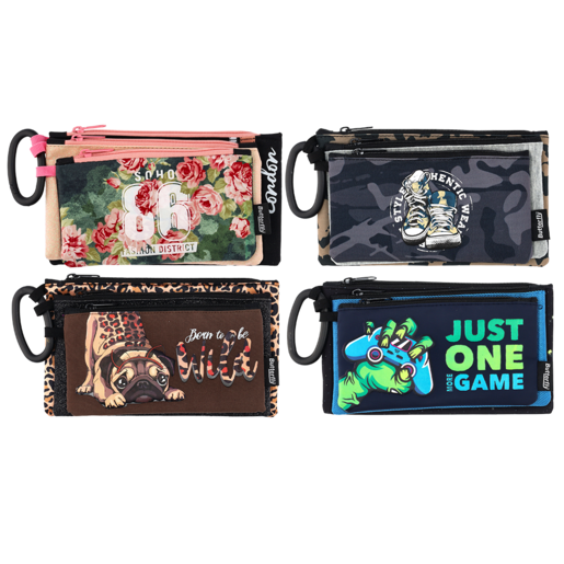 Butterfly Triple Luxury Pencil Bag 3 Pack (Design May Vary)